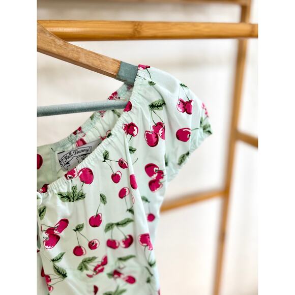 Hell Bunny Cherry Print Blouse - White and Red - Picture 2 of 9